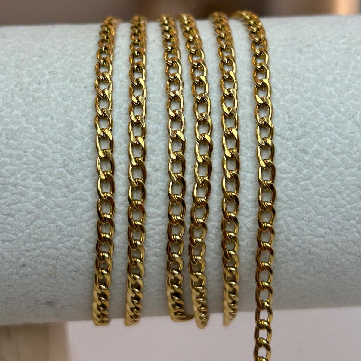 3mm PVD Cuban Curb Chain (Gold)