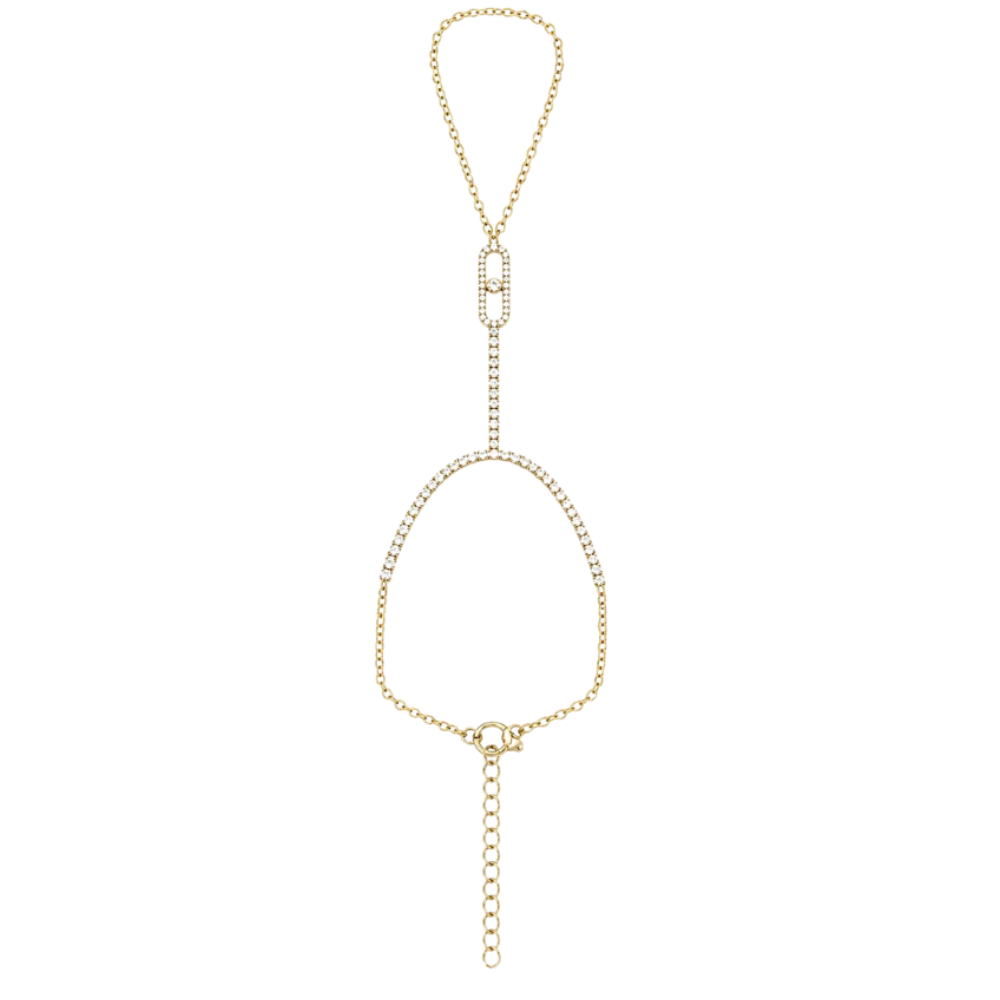 Celeste Diamond Hand Chain Bracelet Gold