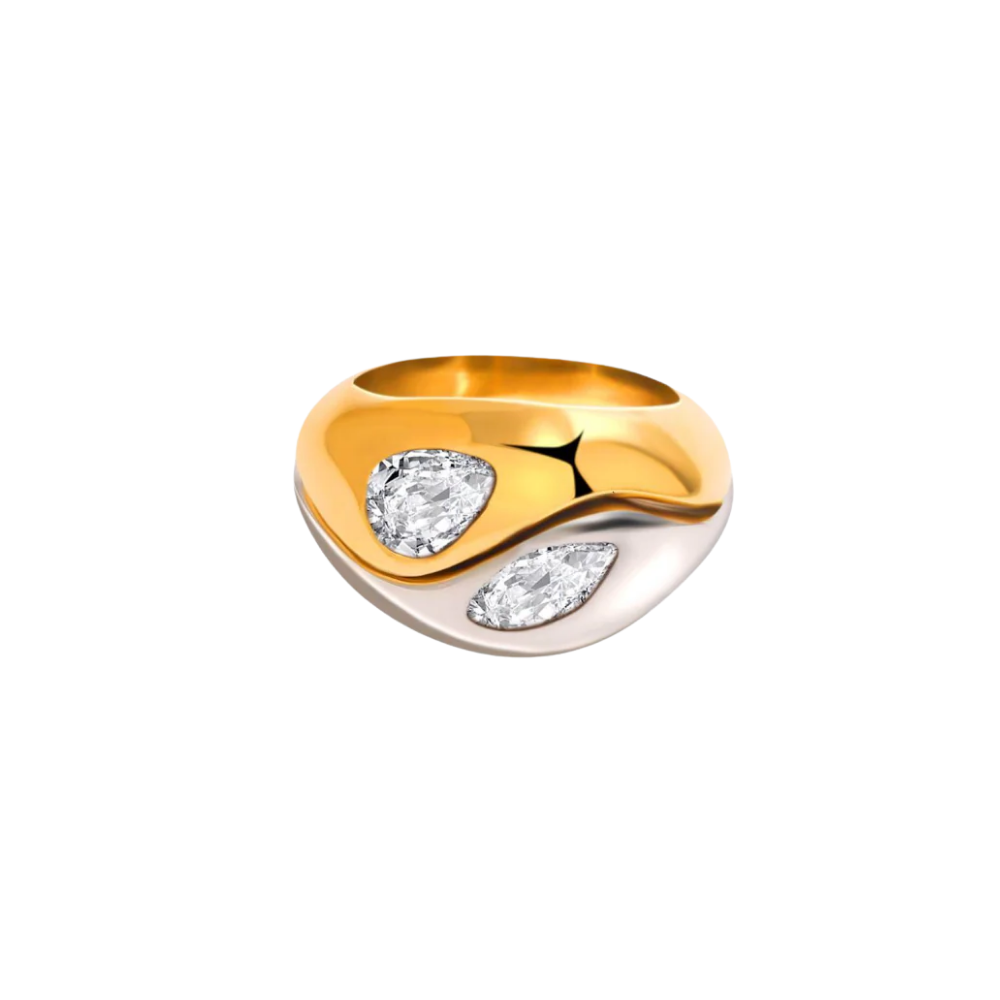 Chunky Water Drop Ring (Gold / Silver)