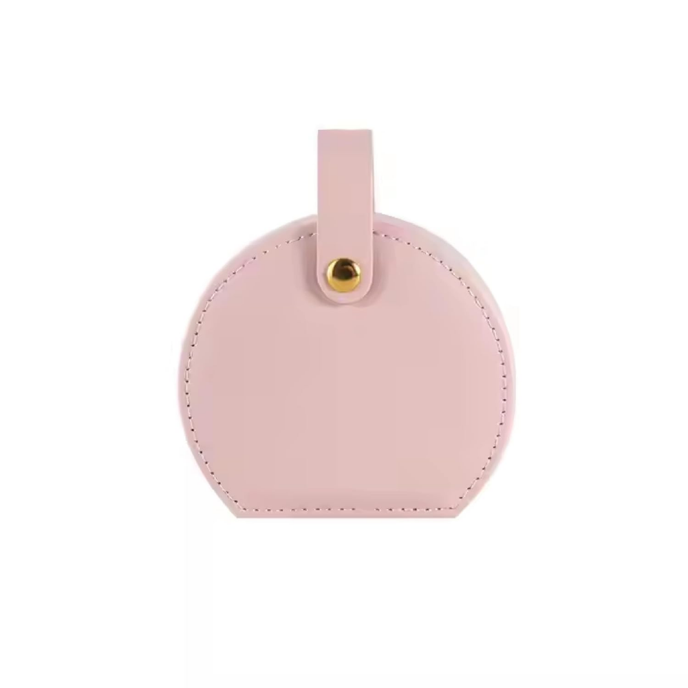 Mini Round Travel Jewellery Box in Pink