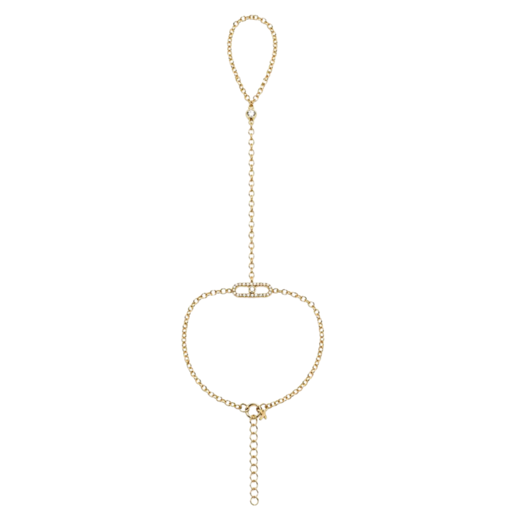 Veil Drop Hand Chain Bracelet (Gold)