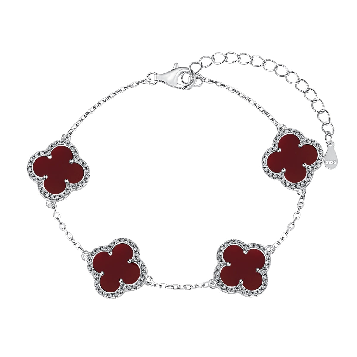 925 Sterling Silver Grande Large Clover Bracelet - Multi Color
