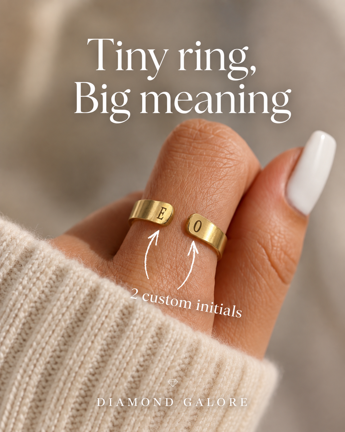 Engraveable Double Initial Ring (Gold/Silver)