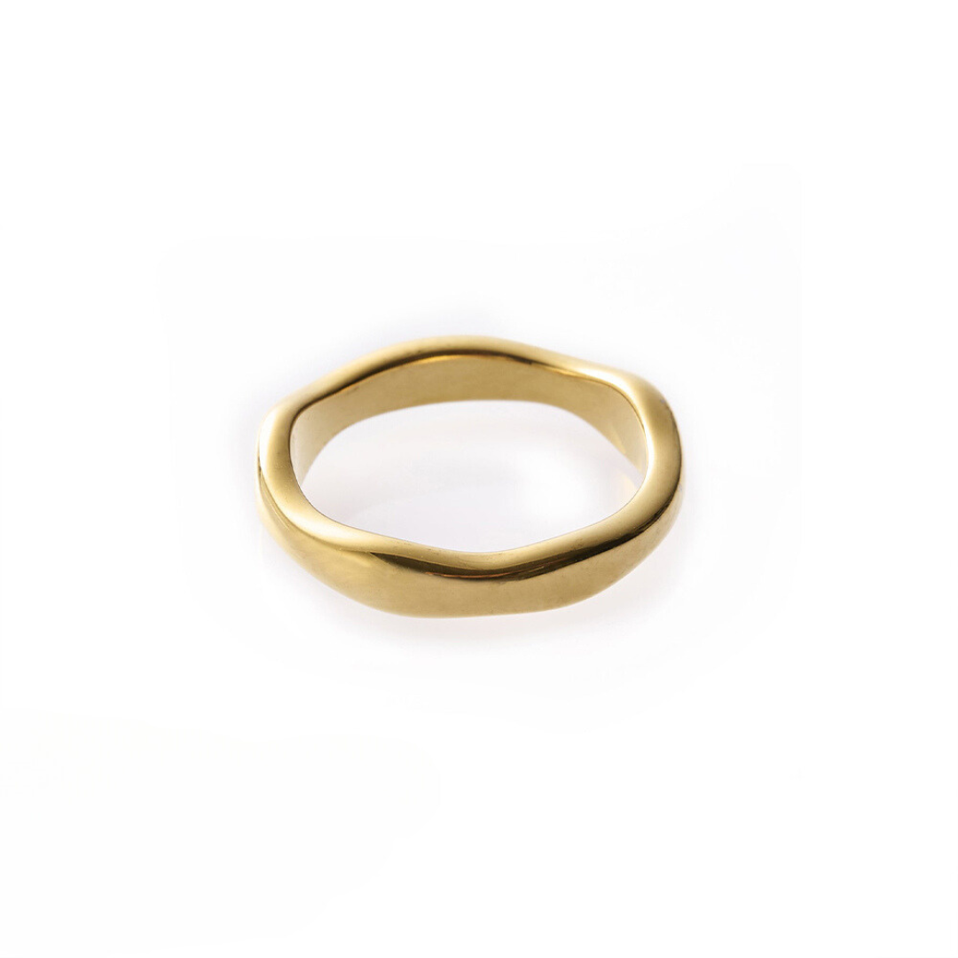 Sleek Wave Band Ring Stainless Steel (Gold/Silver)