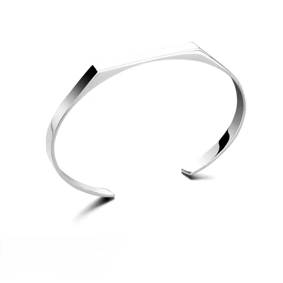 Silver bracelet on a white background