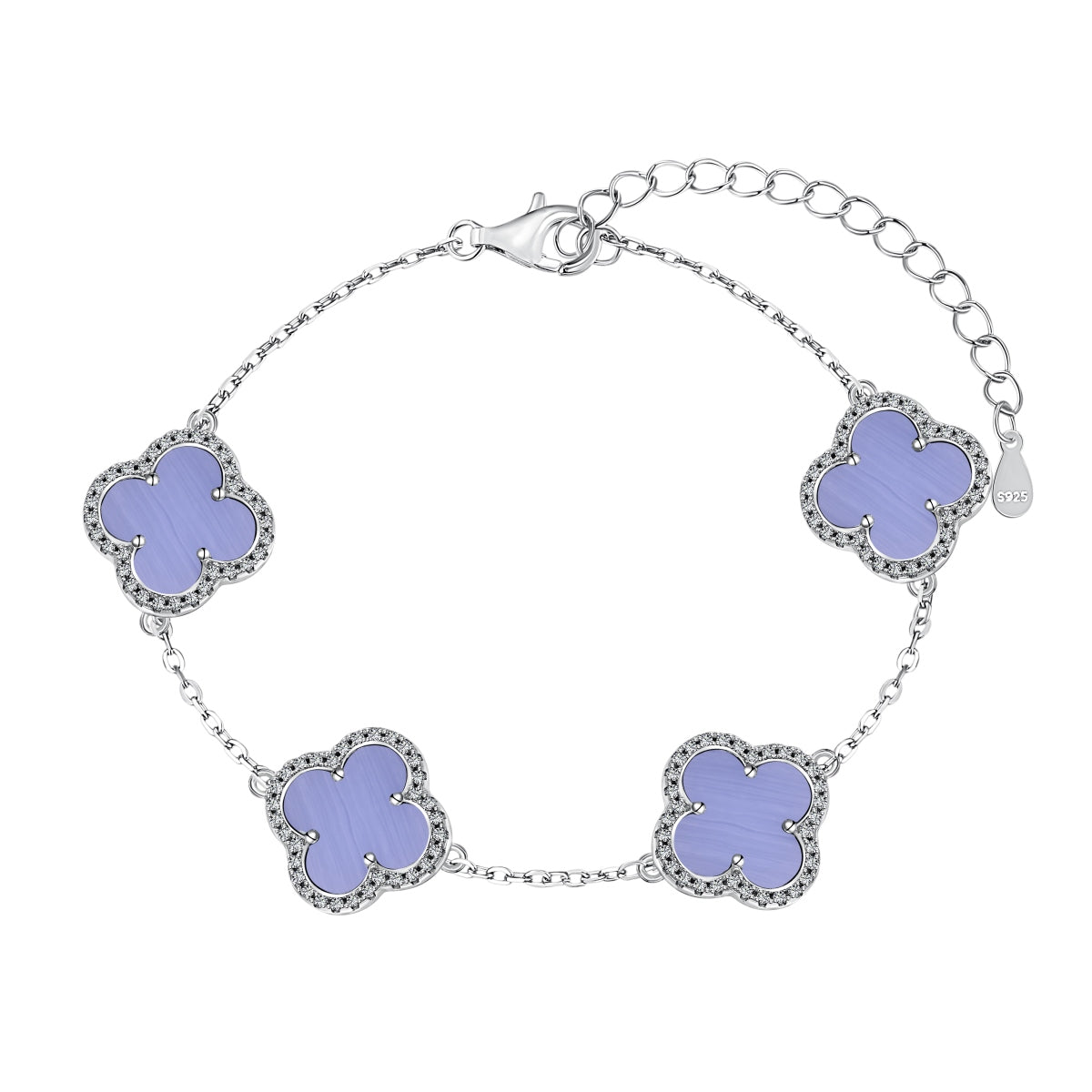 925 Sterling Silver Grande Large Clover Bracelet - Multi Color