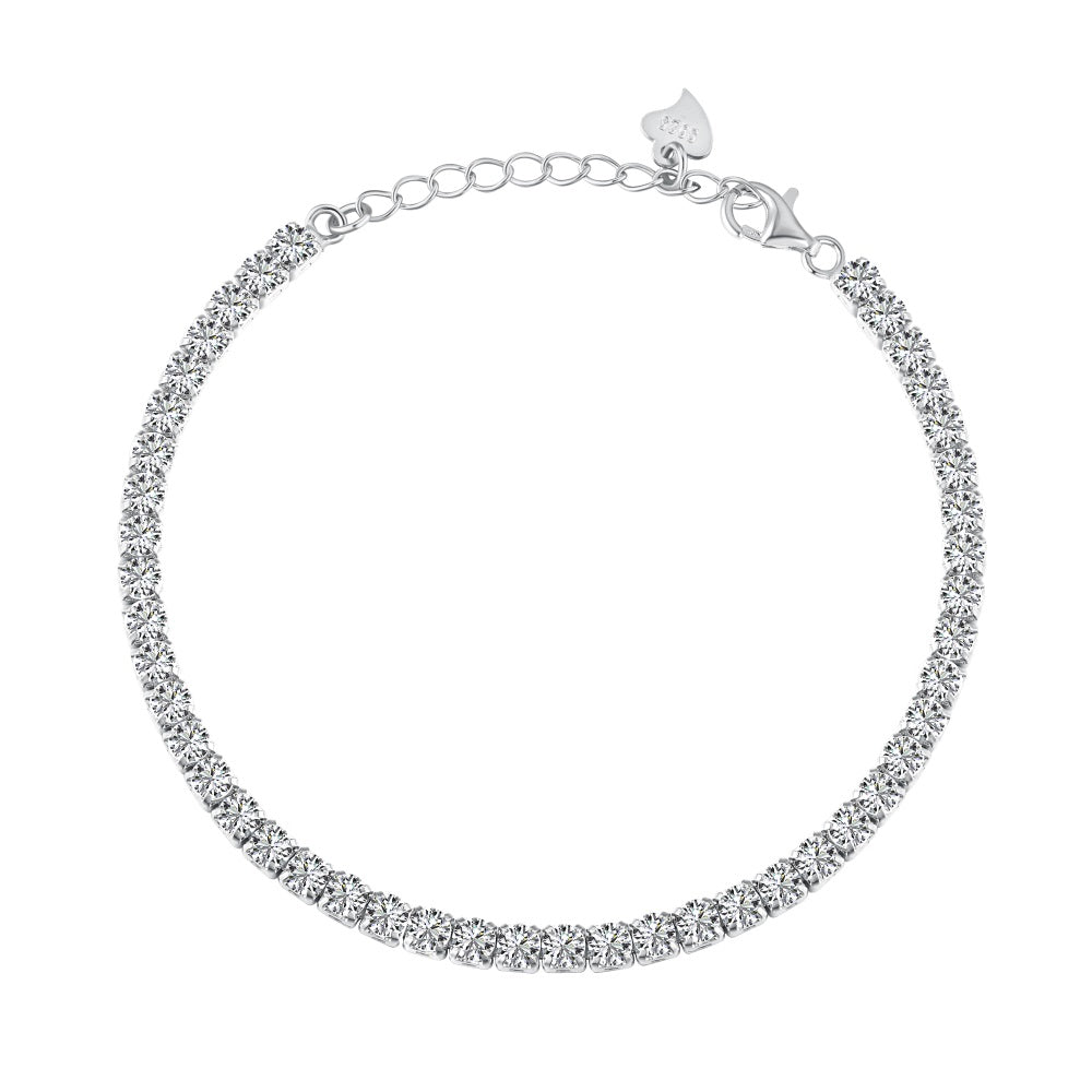 925 Sterling Silver Tennis Bracelet in Gold/Silver - 5A CZ with Clasp Closure (2 Lengths)