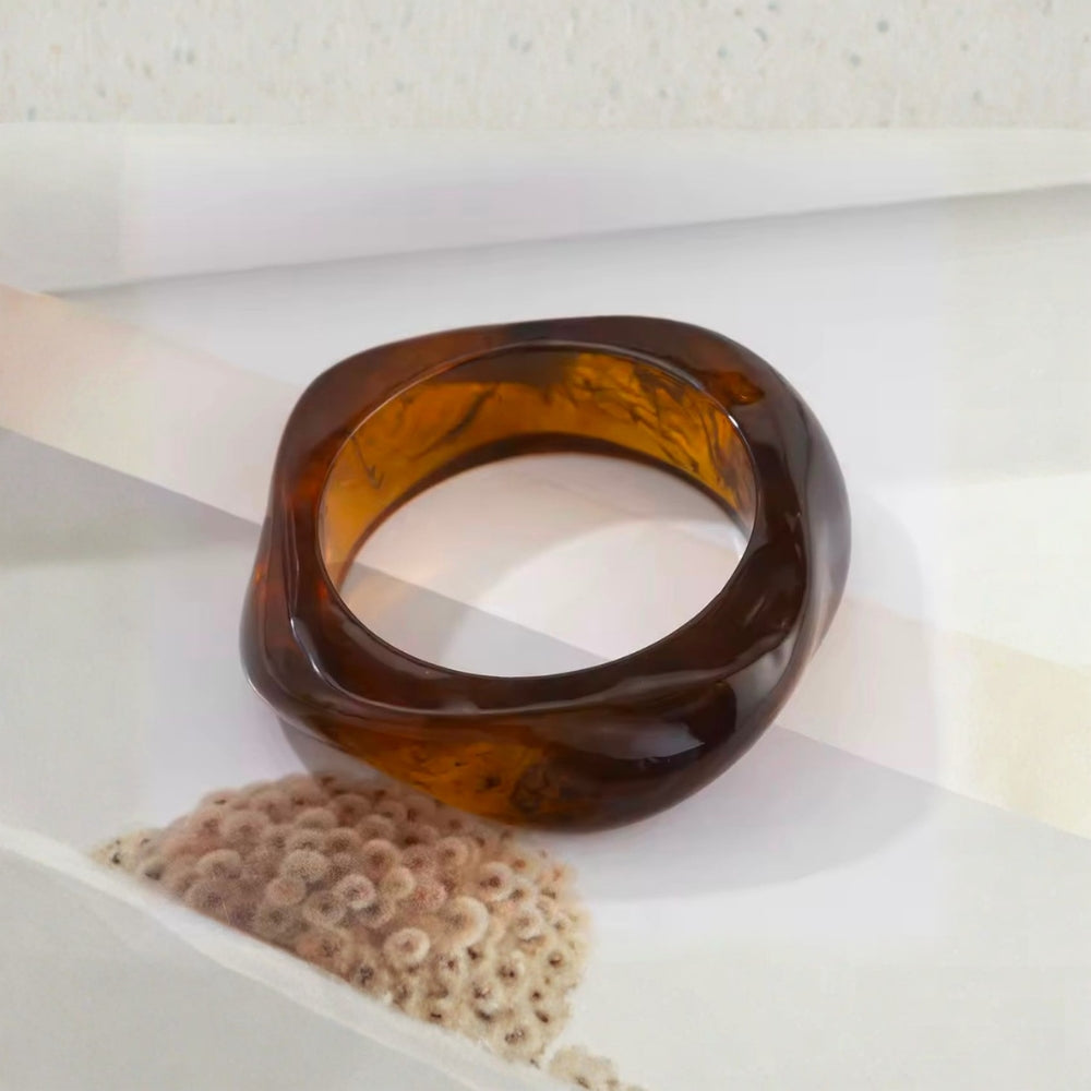 Acrylic Chunky Bangle Esperesso Brown