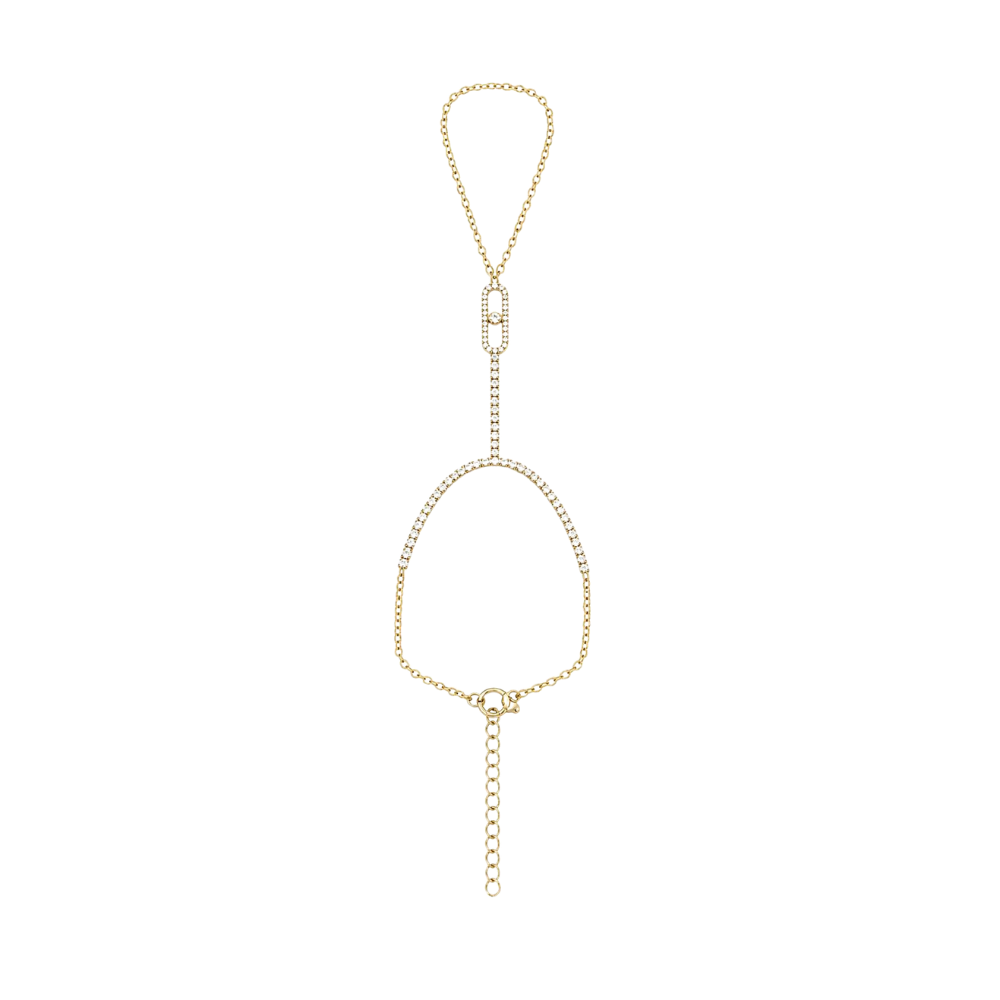 Celeste Diamond Hand Chain Bracelet Gold