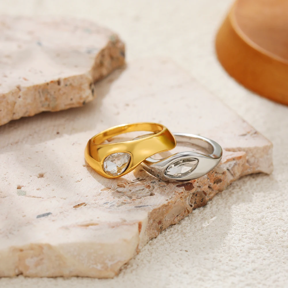 Chunky Water Drop Ring (Gold / Silver)