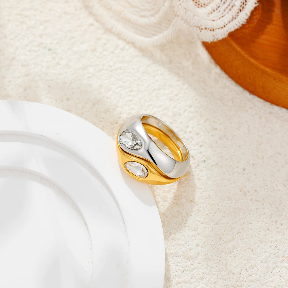 Chunky Water Drop Ring (Gold / Silver)