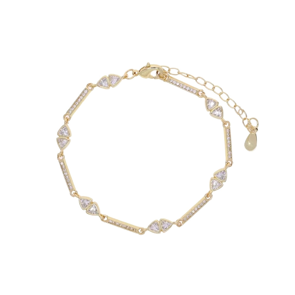 Crystal Link Bracelet (Gold)