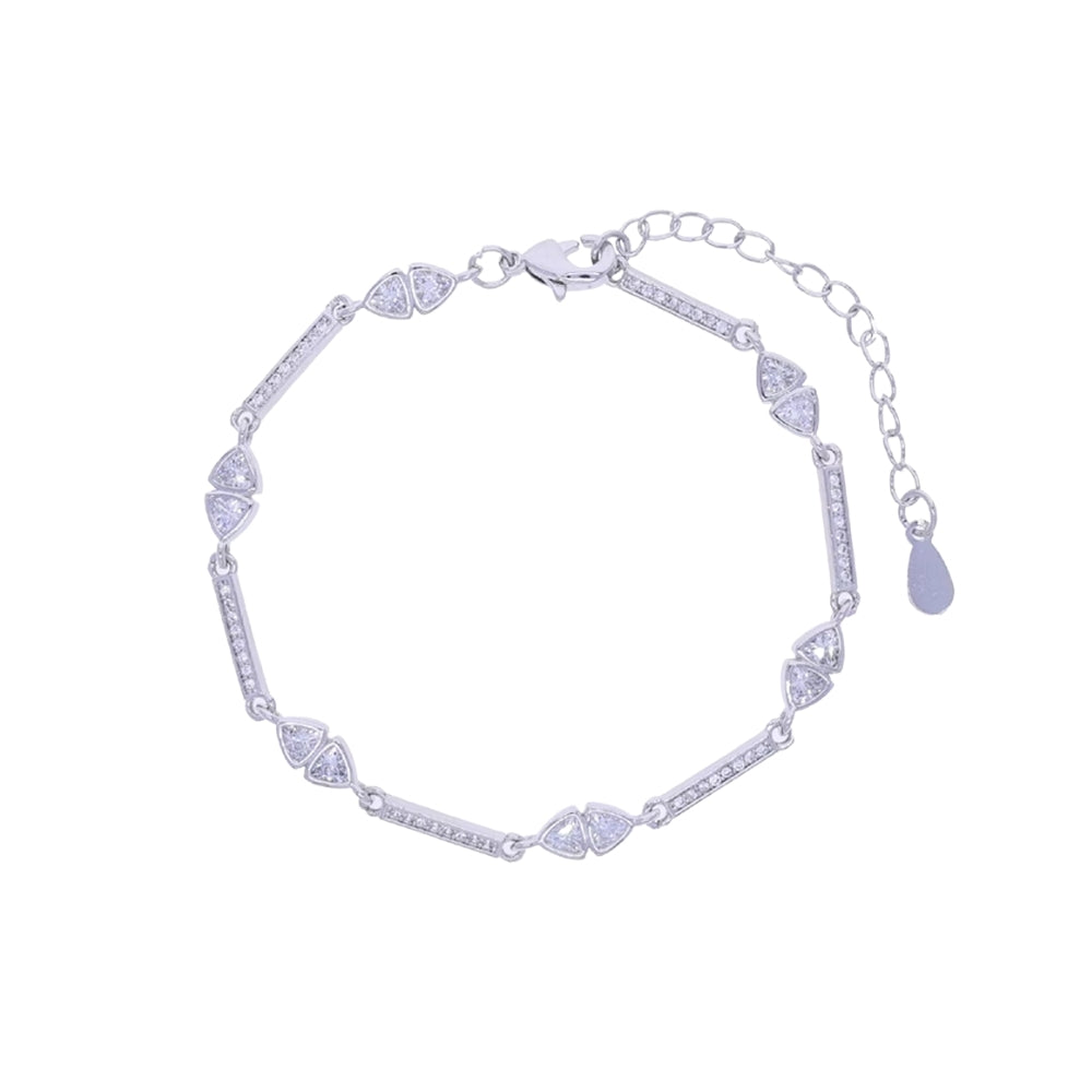 Crystal Link Bracelet 15+4cm (Silver)