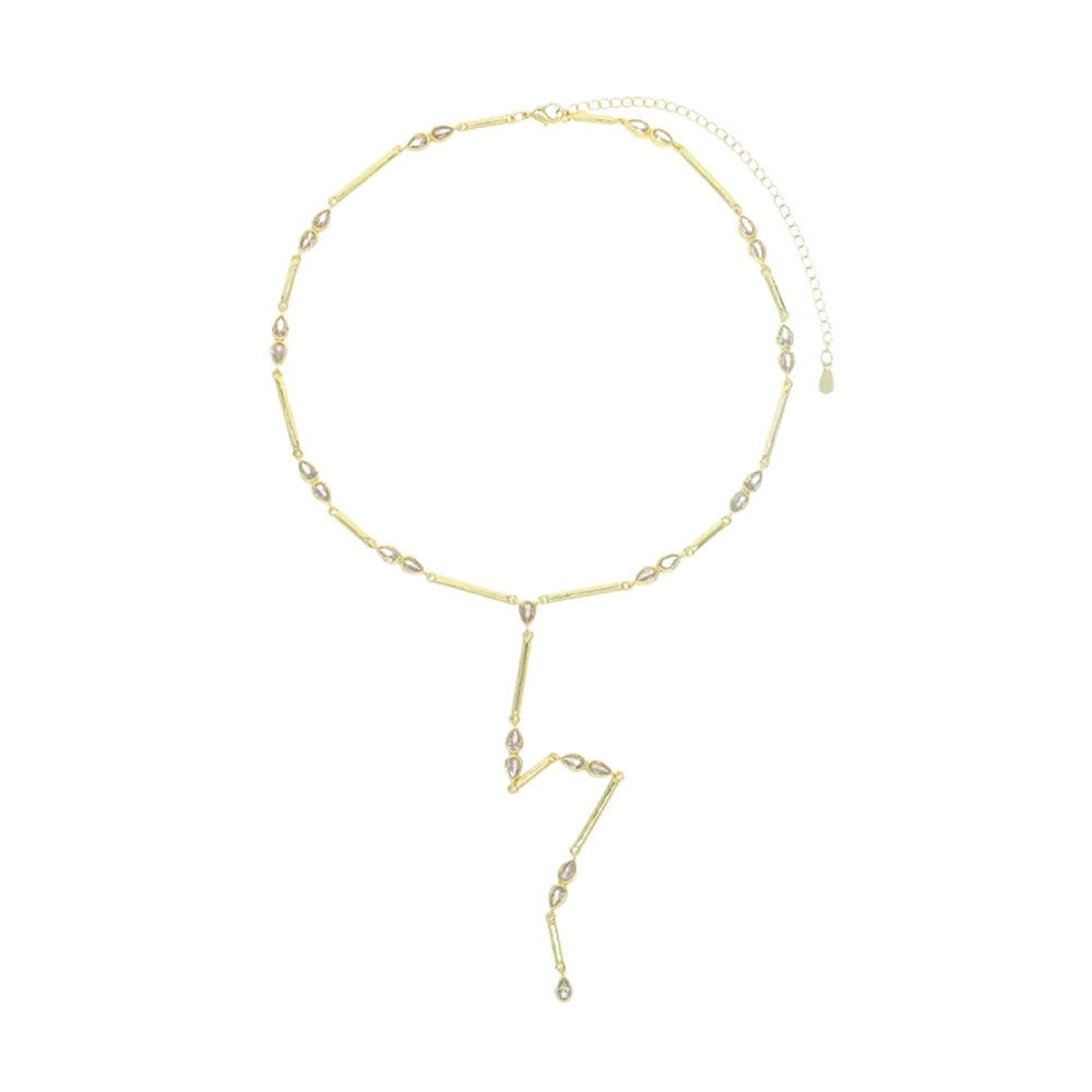 Crystal Link Necklace 35+10cm (Gold)