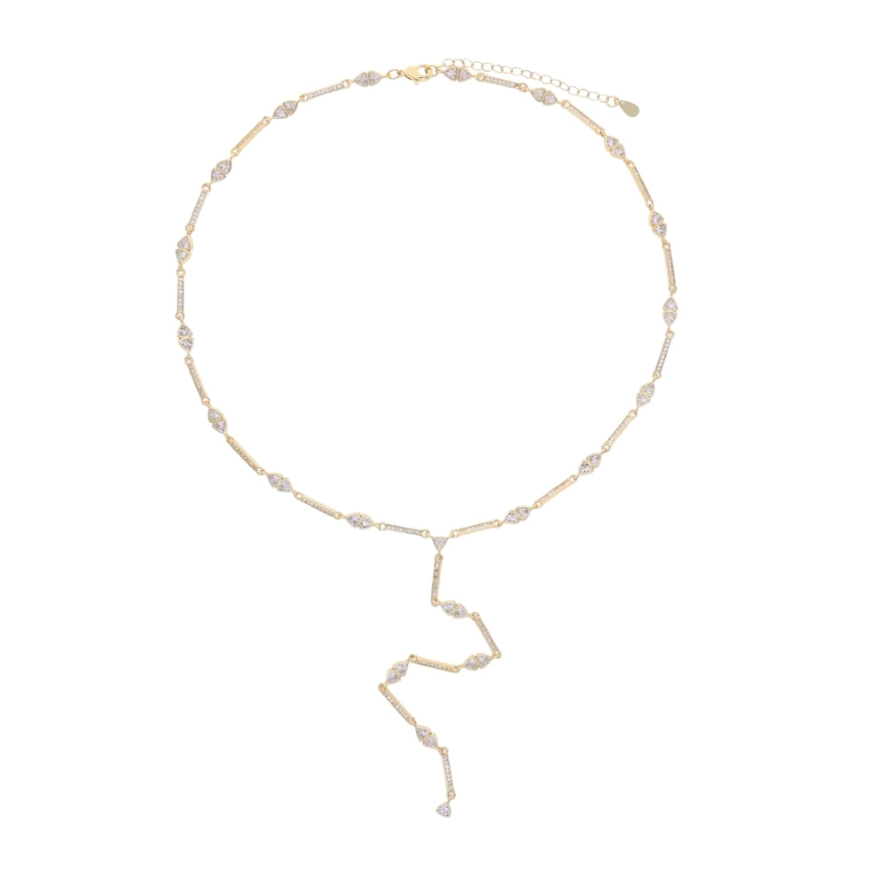 Crystal Link Necklace 41+5cm (Gold)