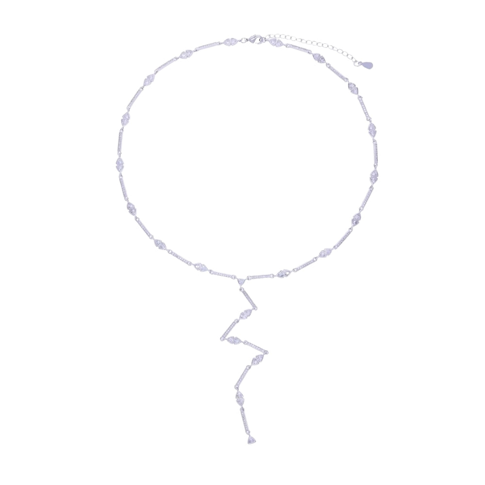 Crystal Link Necklace 41+5cm (Silver)