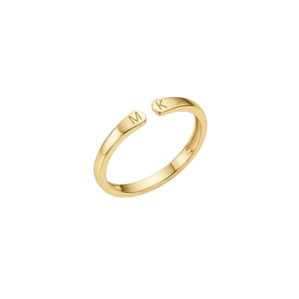 Engraveable Double Initial Ring (Gold)