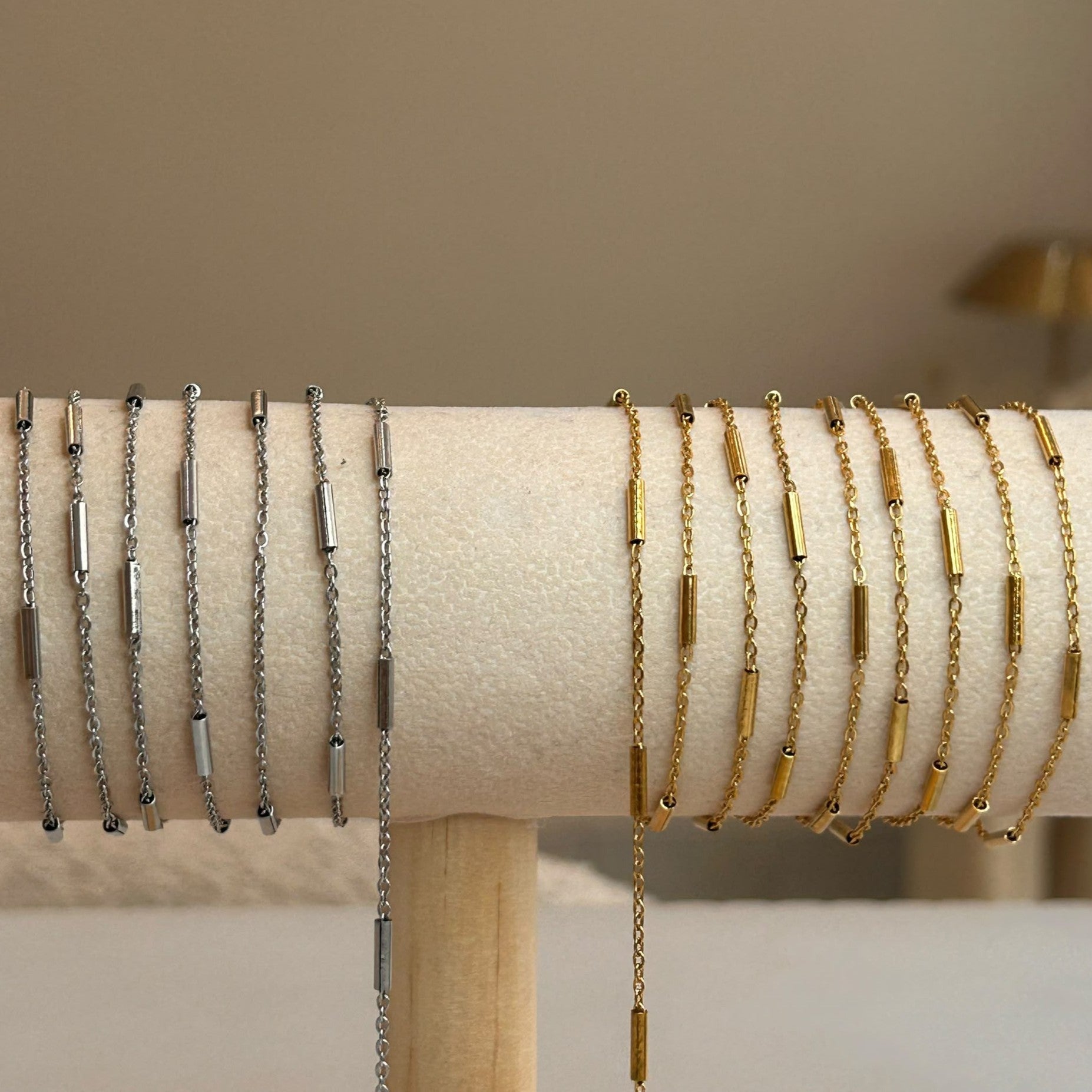 Floating Tube Chain (Gold & Silver)