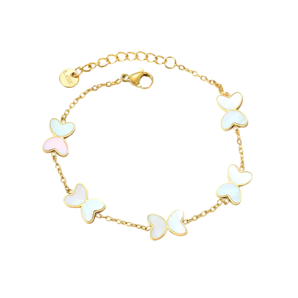 Girl's Butterfly Bracelet – White