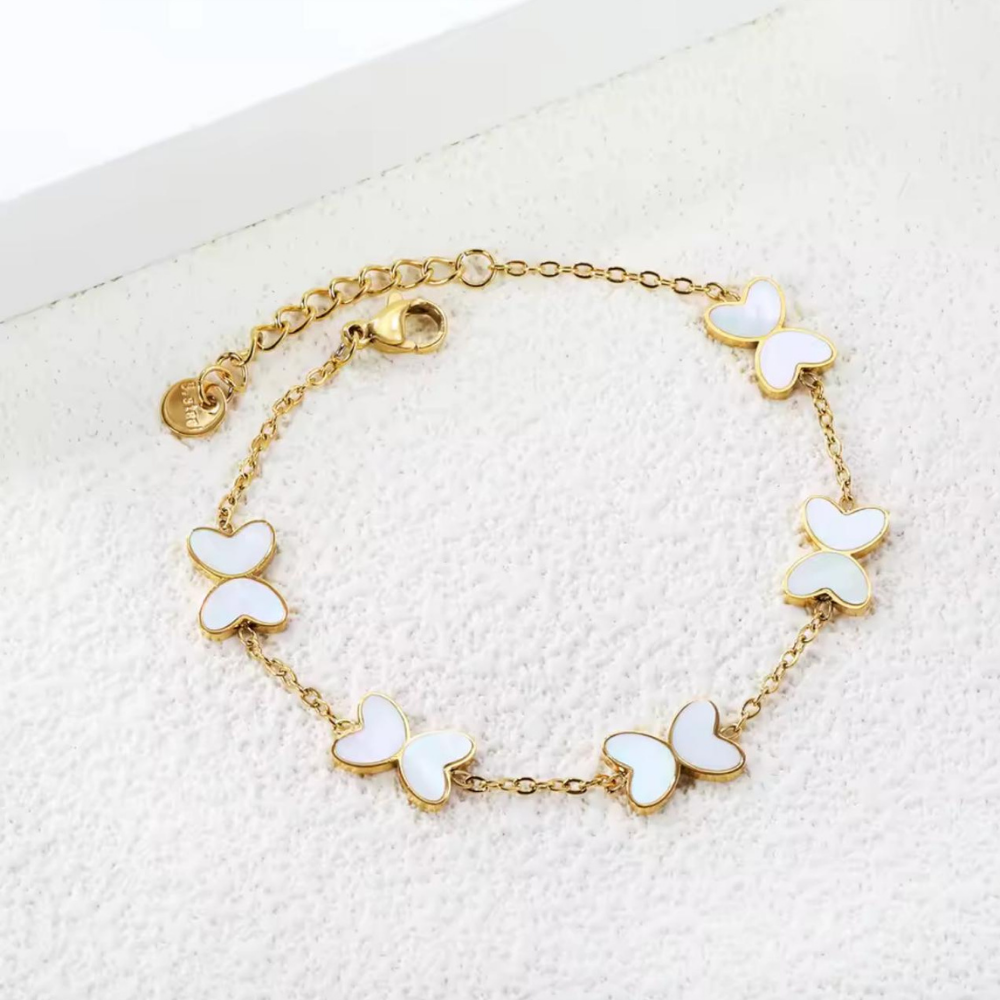 Girl's Butterfly Bracelet – White