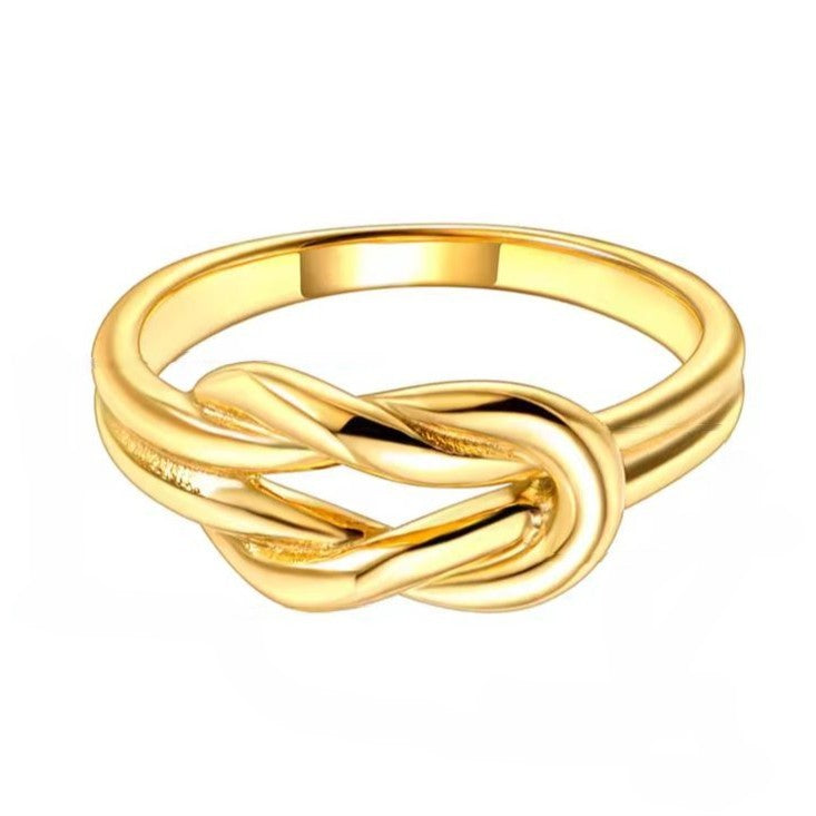 Gold Love Knot Stainless Steel Ring