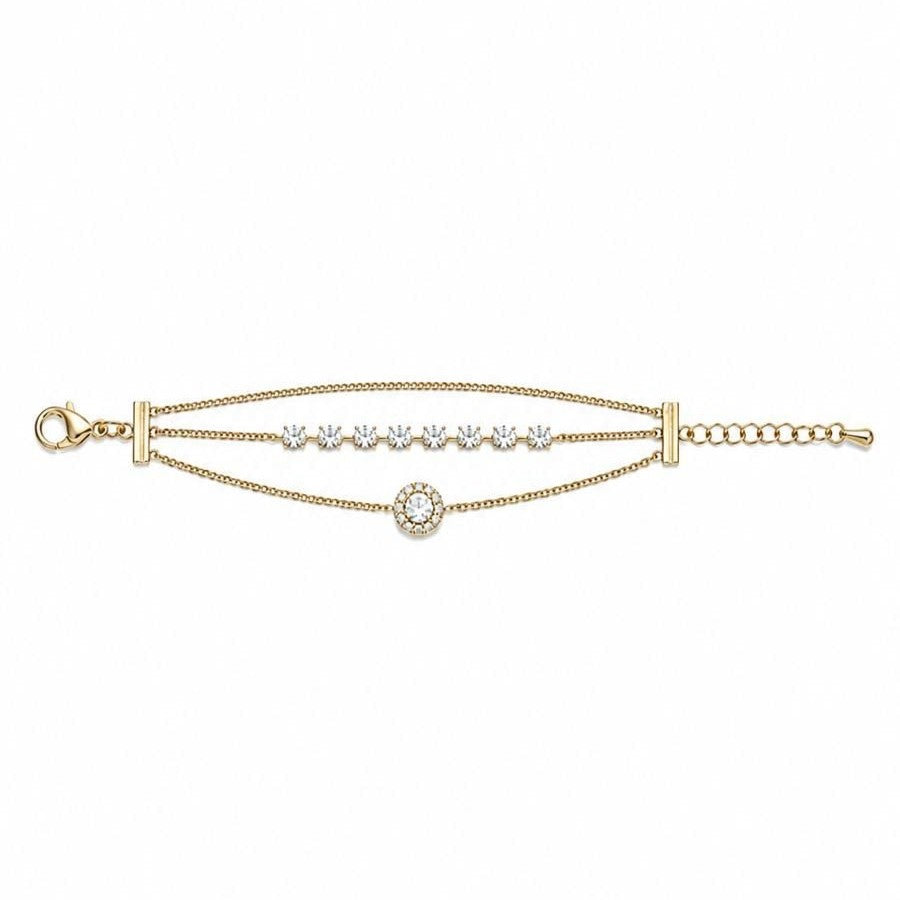 Halo Crystal Bracelet (Gold)