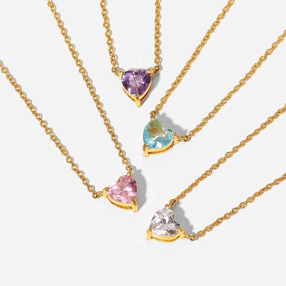 18K Gold Plated Stainless Steel Heart-Shaped Necklace