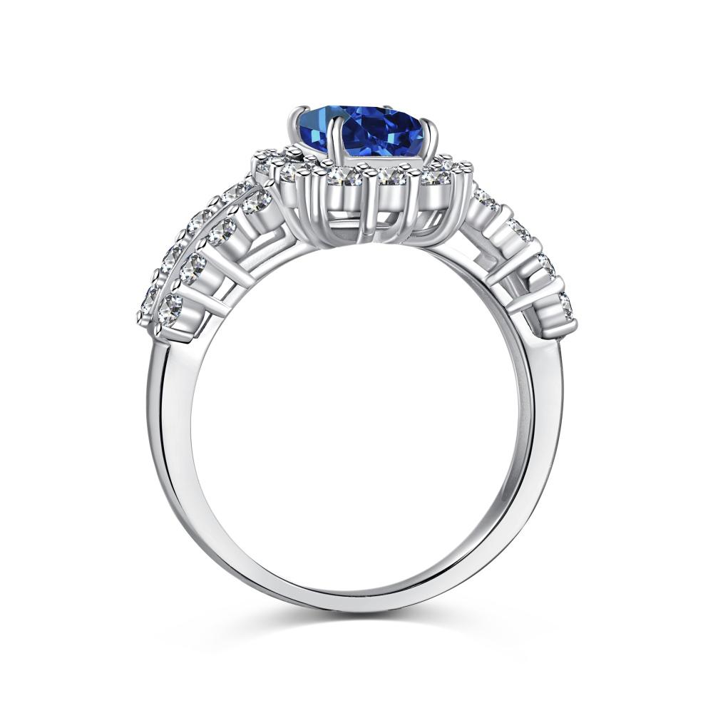 1.0 ct Rectangle Radiant 8A CZ Blue Ring