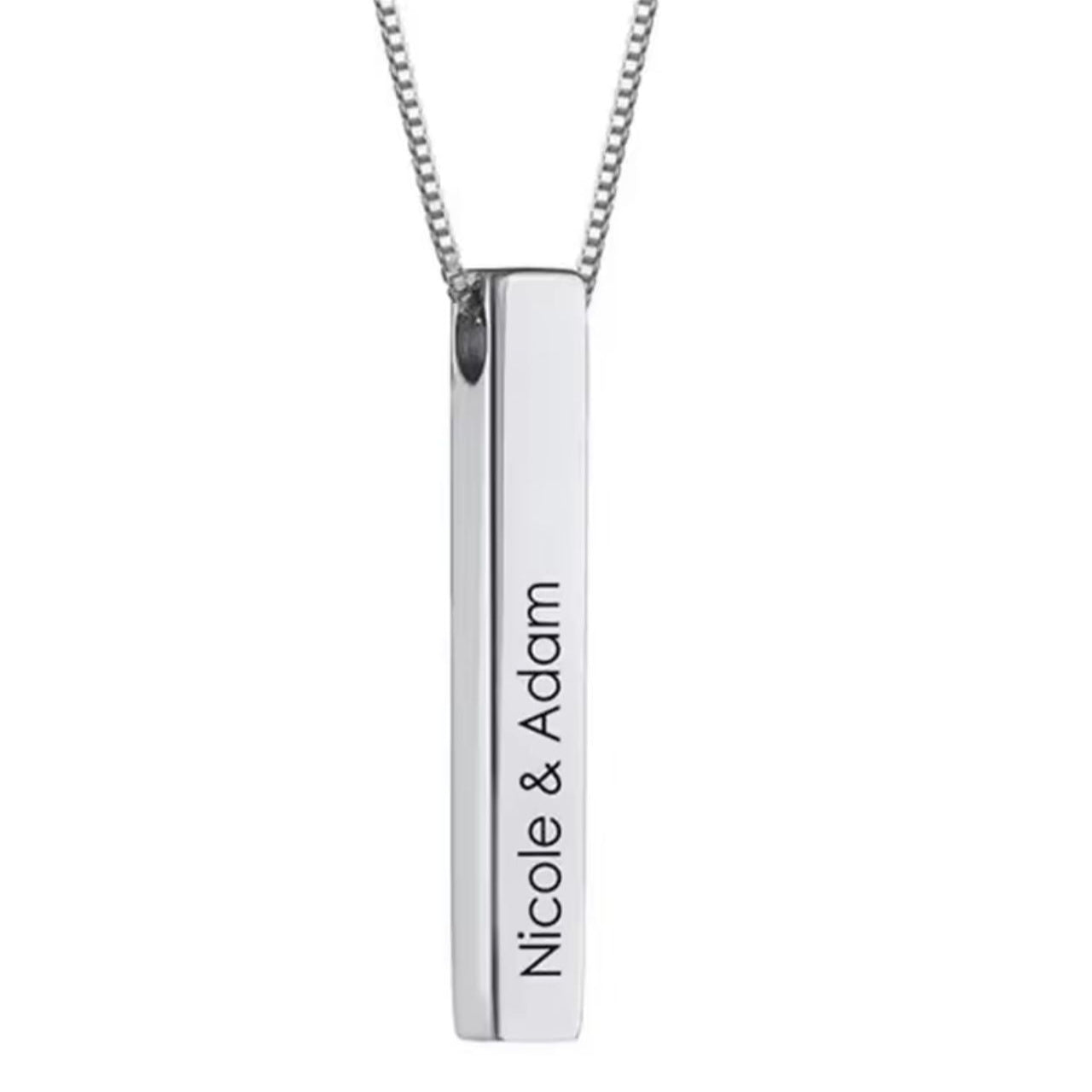 Engraved Bar Necklace (Upto 4 sides)