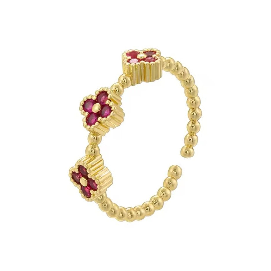 Dainty Clover Adjustable Rings