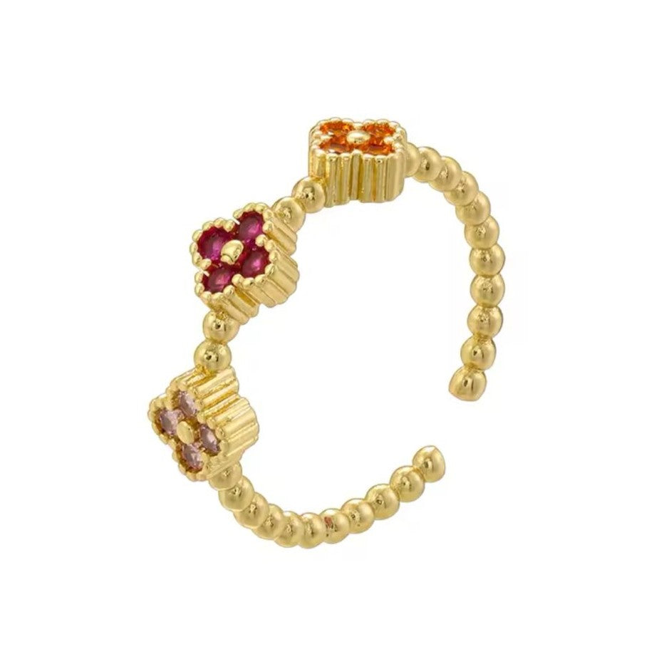 Dainty Clover Adjustable Rings