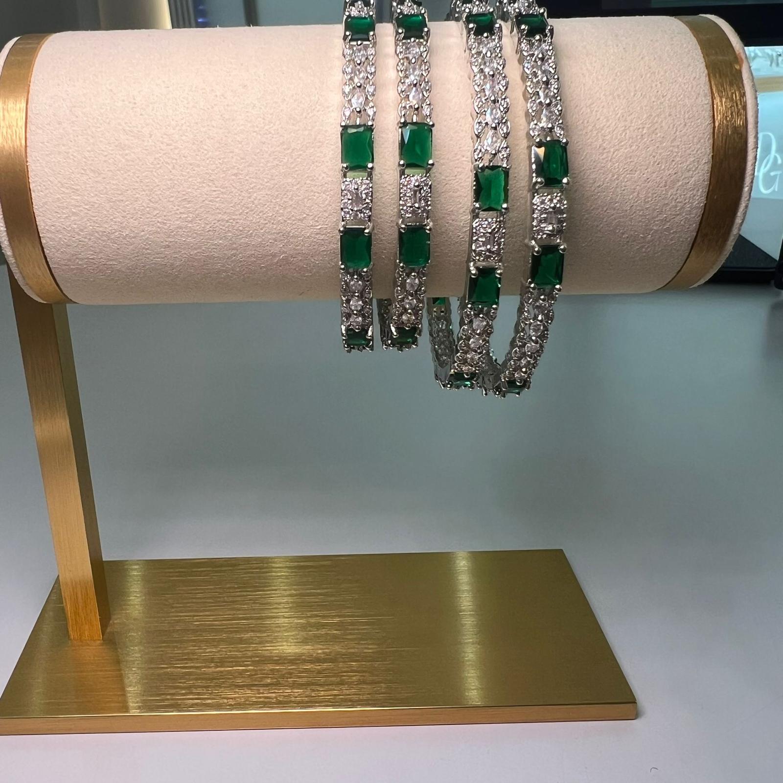 Royal Square Spark Bangle Set