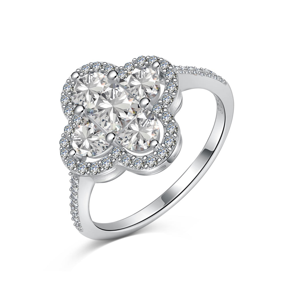 5A CZ - Clover 925 Ring (Gold/Silver)