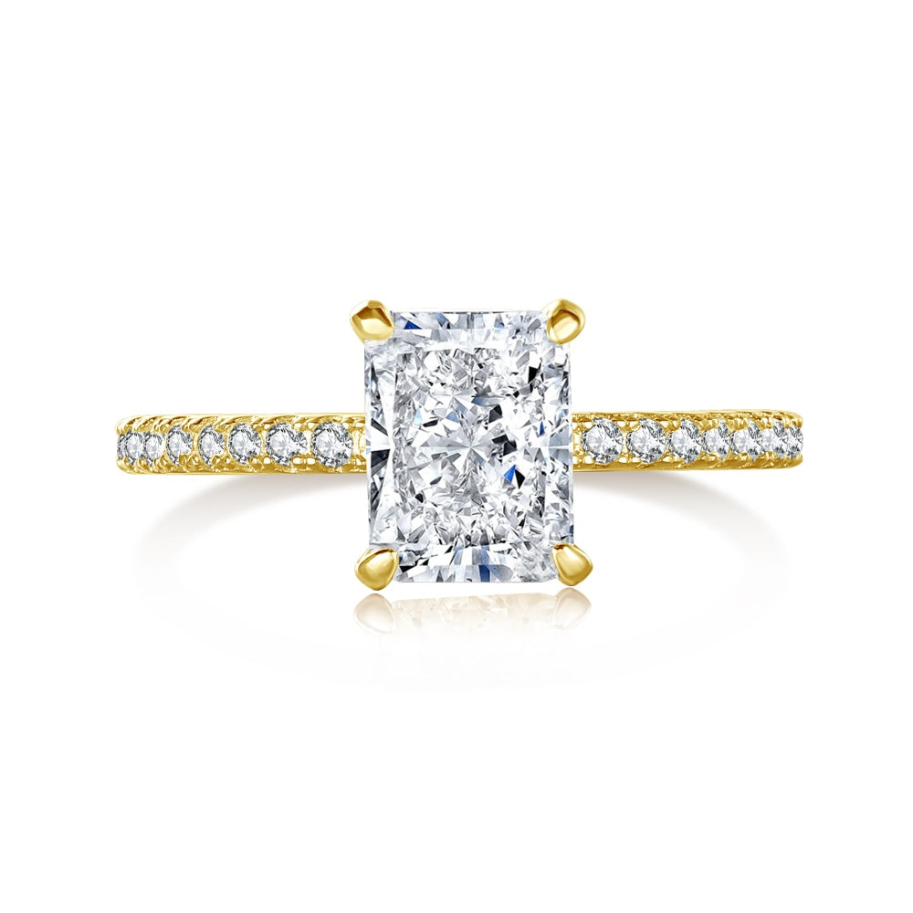 2.0 ct Rectangle Radiant 8A CZ Ring (Gold/Silver)