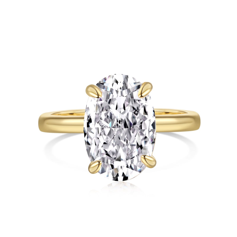 18k 3.5 ct Oval 8A CZ - Solitaire Raya Ring