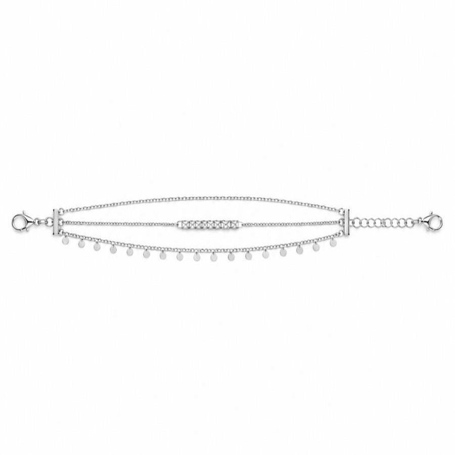 Layered Charm Bracelet Silver