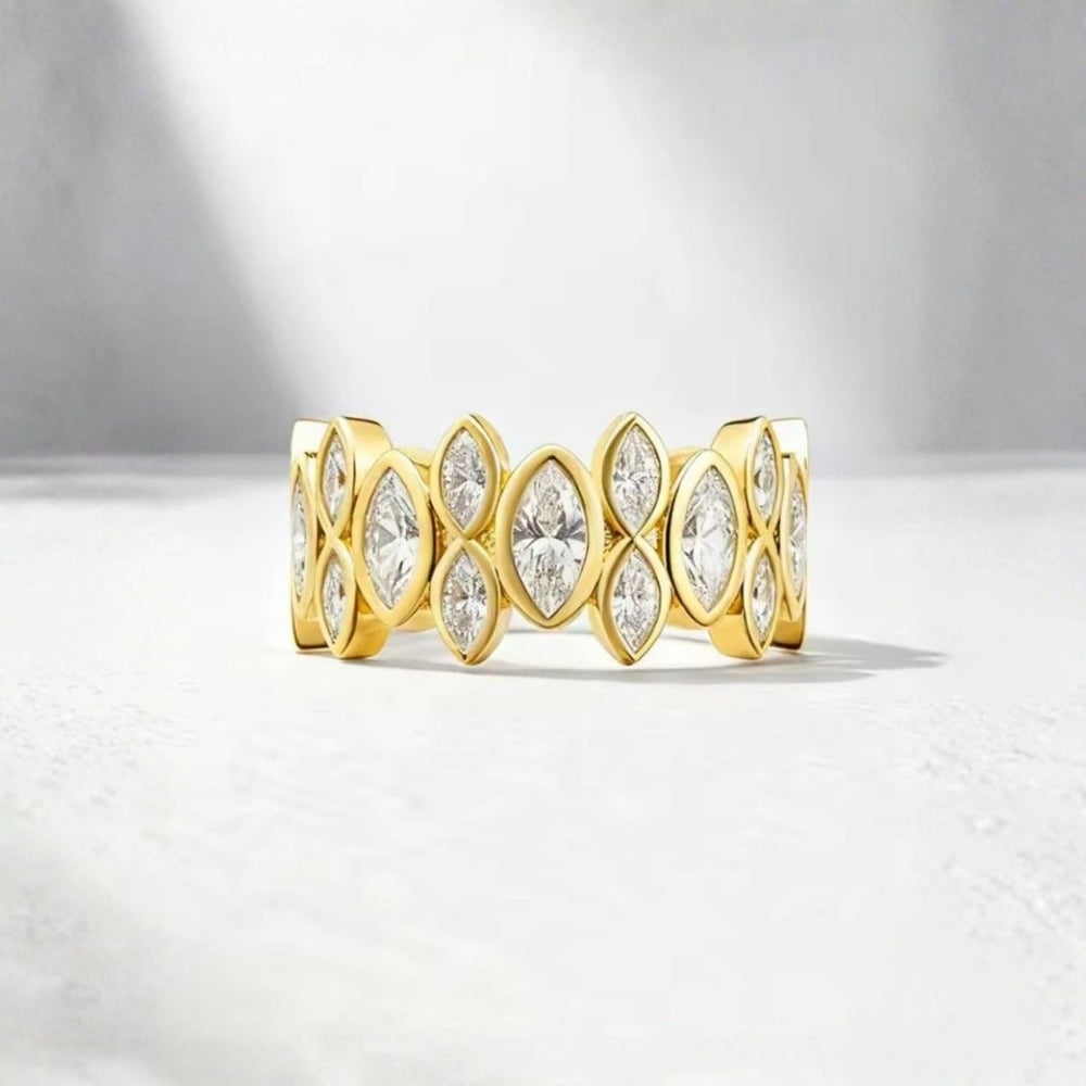Marquise Lattice Band Ring (Gold)