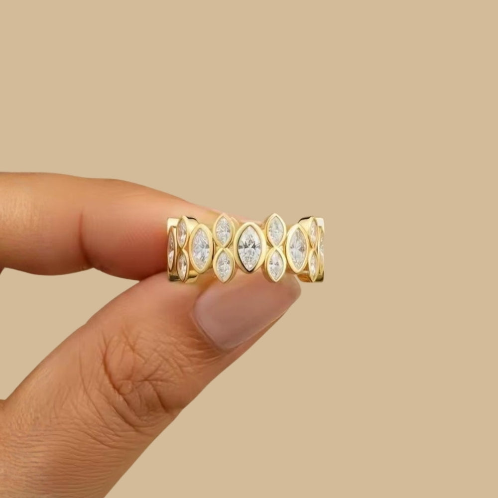 Marquise Lattice Band Ring (Gold)