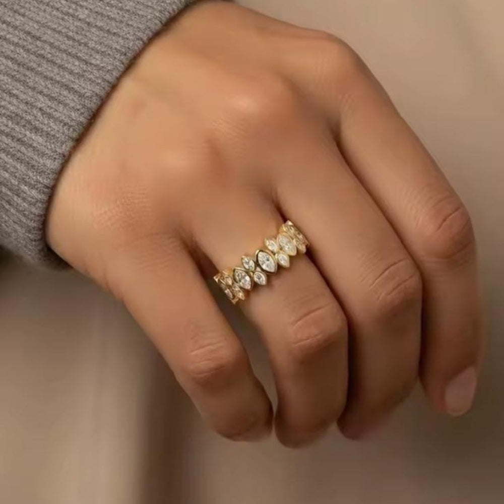 Marquise Lattice Band Ring (Gold)