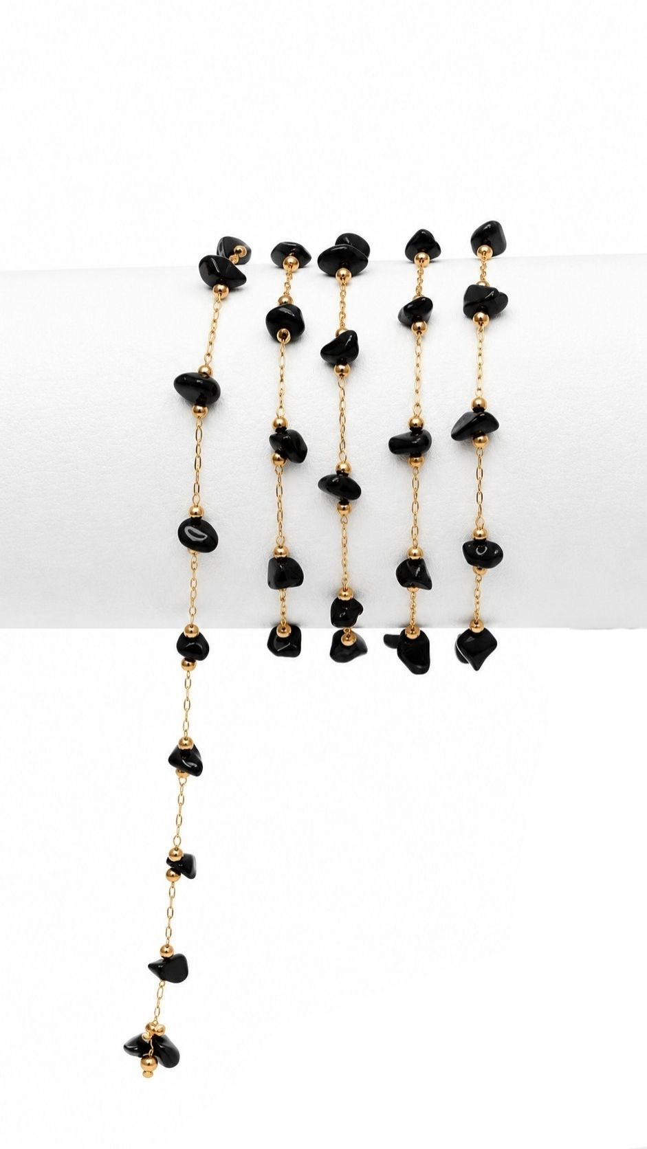 Natural Stone Chain (Black stones)