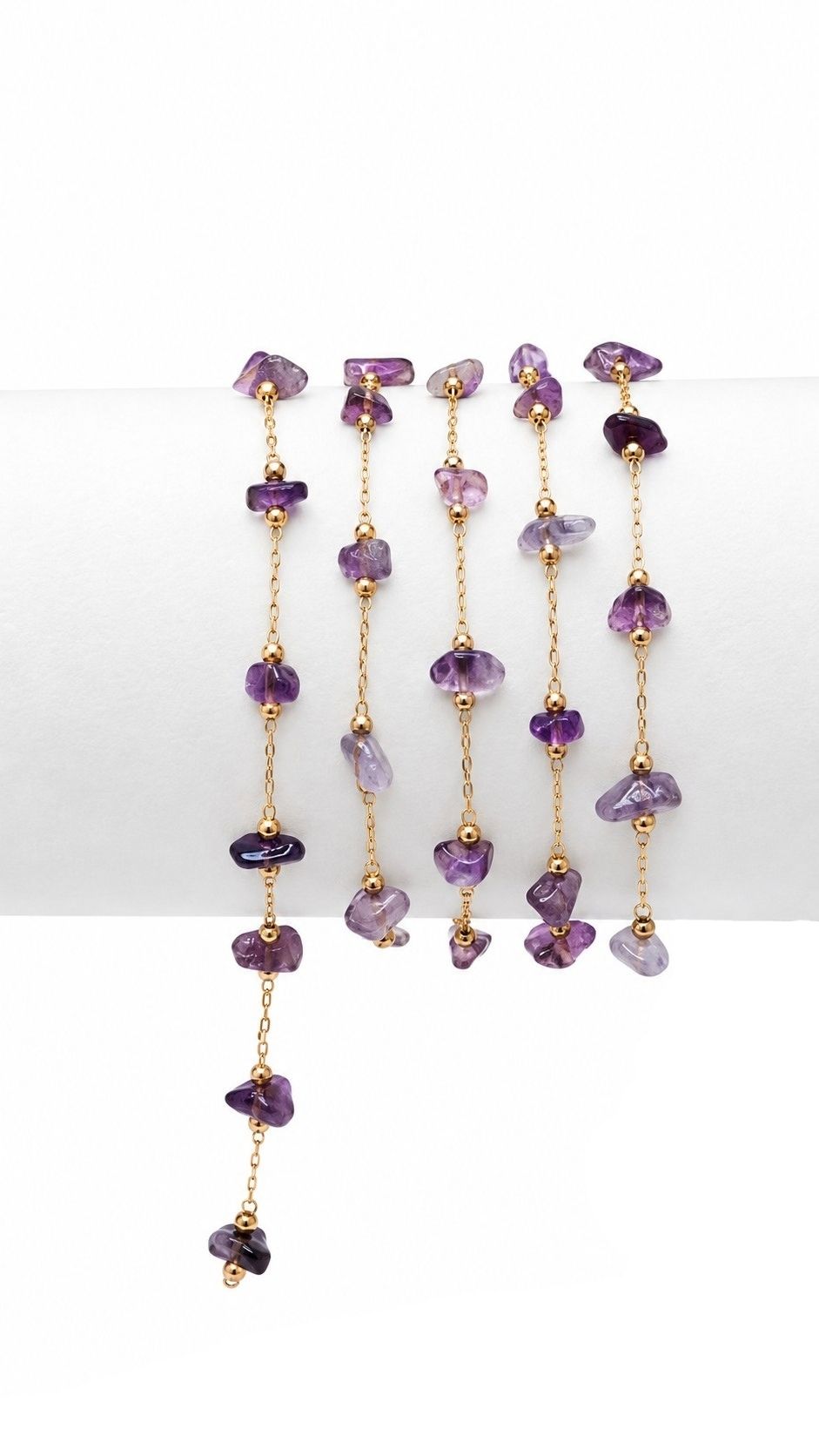 Natural Stone Chain (Purple stones)