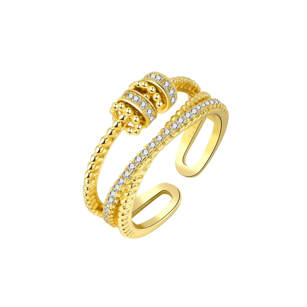 Pavé Bypass Ring (Gold)