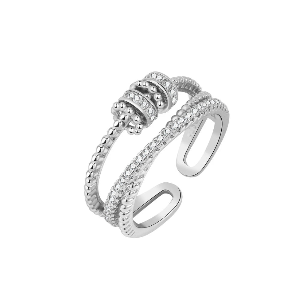 Pavé Bypass Ring (Silver)