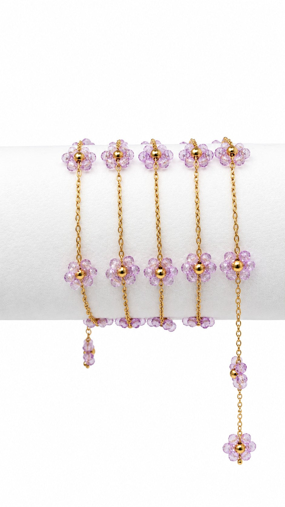 Pearl Flower Chain (Purple flower)
