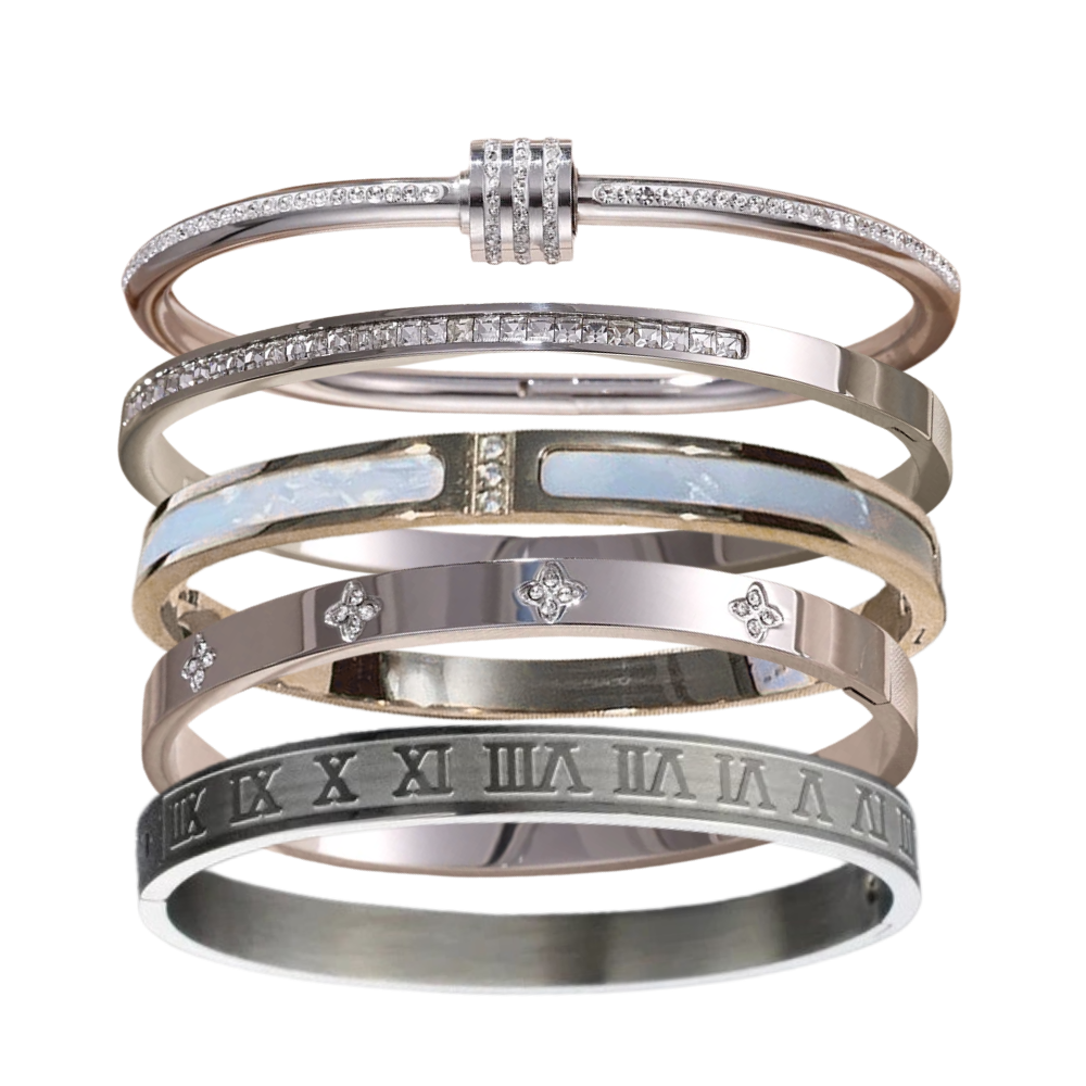 Stacker Bangles Set of 5 (Gold/Silver)