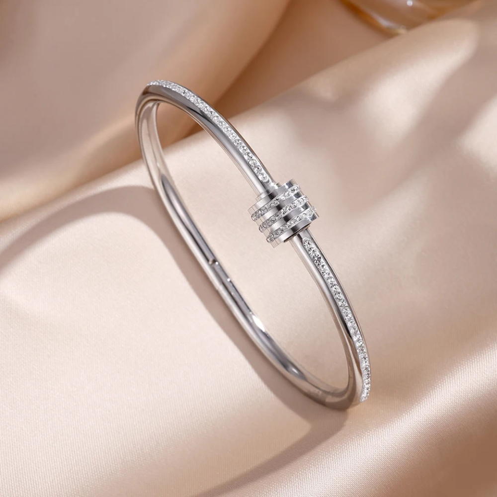 1st variant from Set of 5 Stacker Bangles Stainless Steel Silver