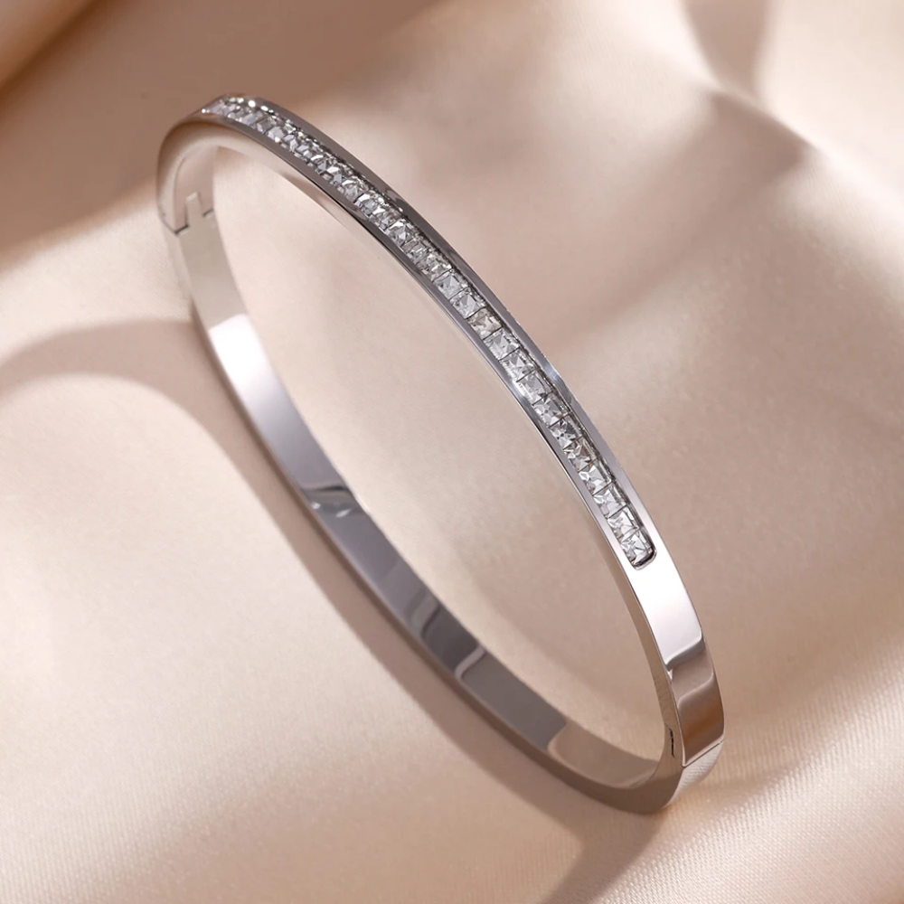 2nd variant from Set of 5 Stacker Bangles Stainless Steel Silver