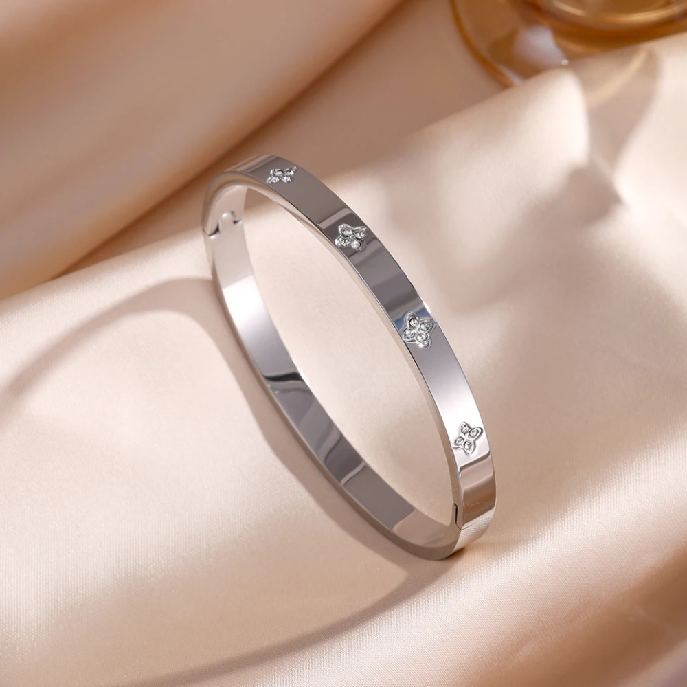 4th variant from Set of 5 Stacker Bangles Stainless Steel Silver