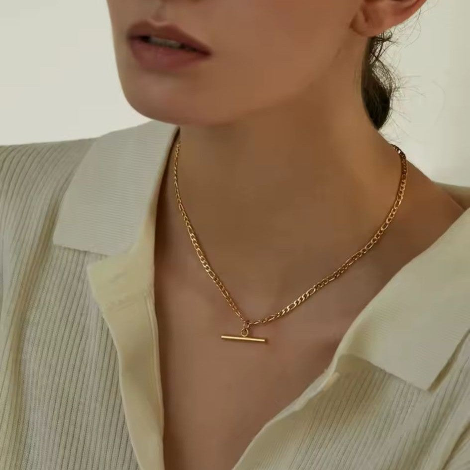 T-Bar Cuban Necklace – Stainless Steel, Single or Double Chain