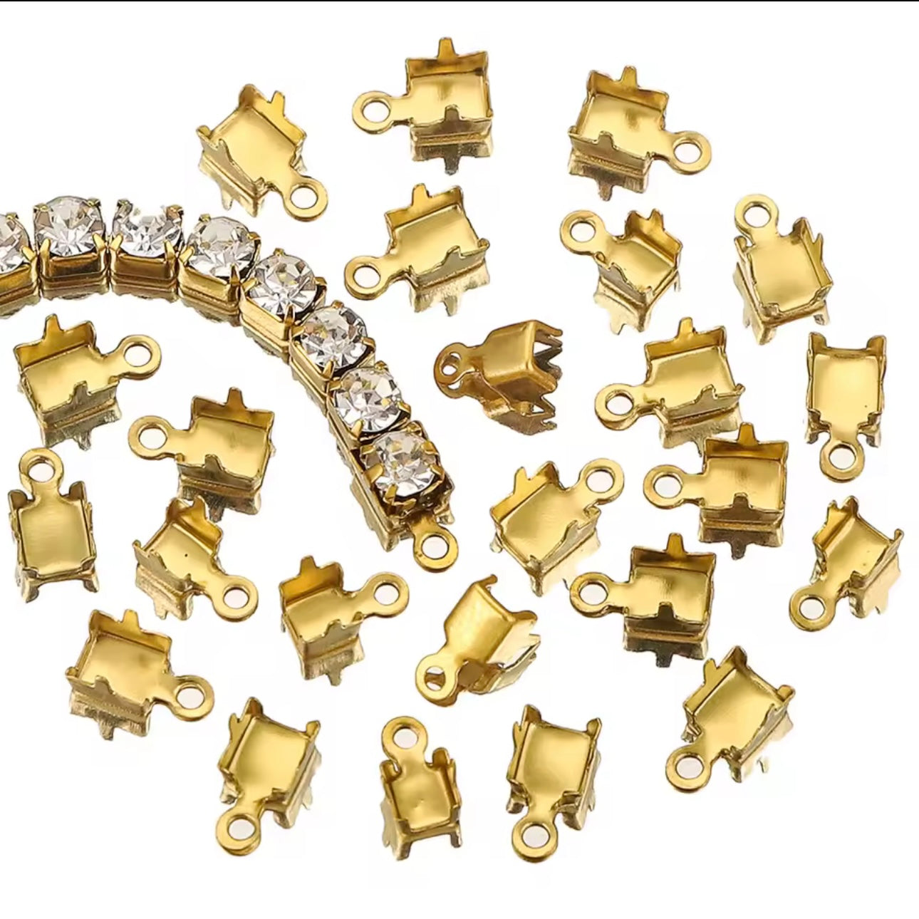 TENNIS CHAIN CLASPS - (PACK OF 10) (Gold)